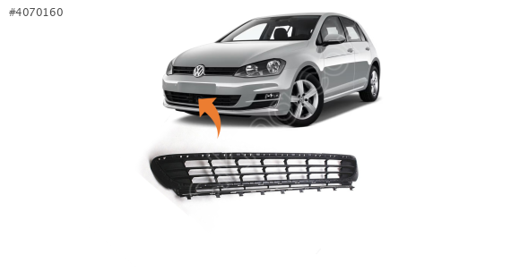 5G0853671 VW GOLF7 2013-2016 ÖN TAMPON ORTA IZGARA KROMLU