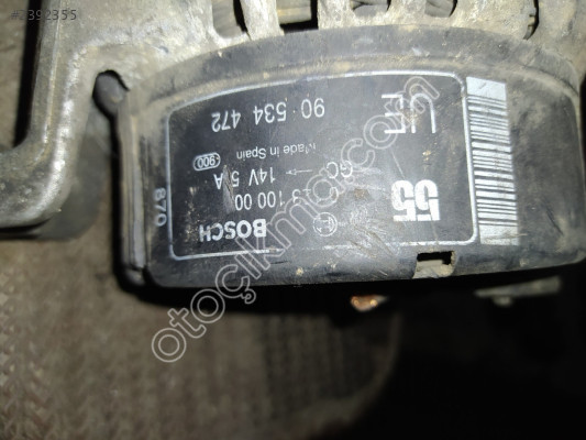 90534472 Opel Corsa 1.0 12V Şarj Dinamosu Çıkma Orijinal