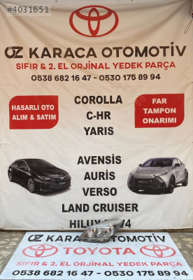 2013-2018 TOYOTA YARİS ÇIKMA ORJİNAL SOL ÖN FAR