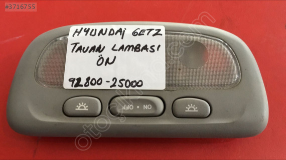 HYUNDAİ GETZ ÖN TAVAN LAMBASI ORJ ÇIKMA 92800-25000