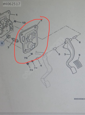 peugeot 106 benzinli1.4 pedal takımı s.sizleştrme levhası 451631