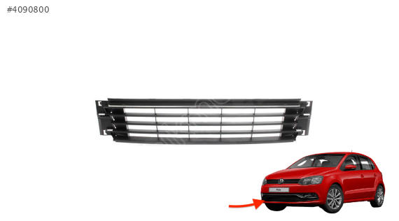 6C0853677 VW POLO 2015-2017 ÖN TAMPON ORTA IZGARA KROMLU