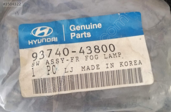 93740 43800 HYUNDAI H100 SİS FARI SVİCİ