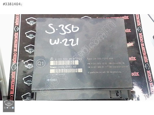 A2218702987 MERCEDES W221 ARKA KOLTUK BEYNİ