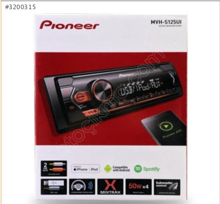 Pioneer  MVH-S125UI  USB Radio Aux Girişli 2020 Model