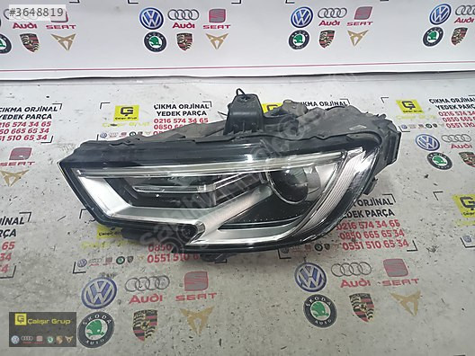 AUDİ A3 2017-2020 MERCEKLİ SOL FAR ÇIKMA SÖKME YEDEK PARÇA