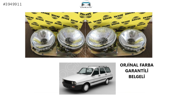 RENAULT 12 TOROS ORJİNAL FARBA SAĞ/SOL FAR (ADET FİYAT)