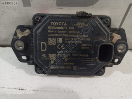 TOYOTA CHR RADAR BEYNİ ORJİNAL ÇIKMA YEDEK PARÇA 19-22
