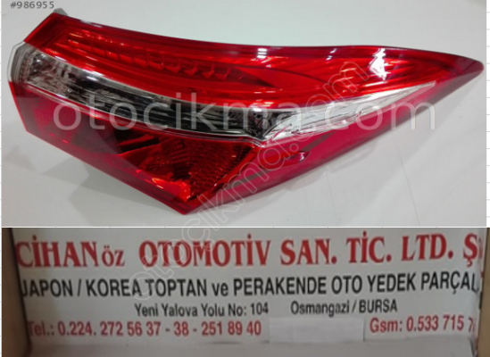 Toyota Corolla Sağ Dış Stop 2014 2016