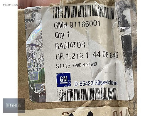 Renault RENAULT TRAFFİC 1.9 (2001-2014) MOTOR RADYATÖRÜ 91166001
