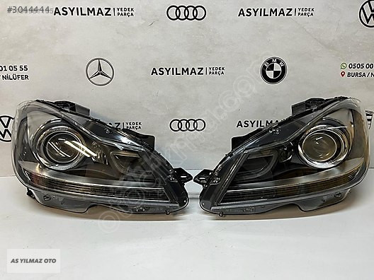 MERCEDES C SERİSİ W204 MAKYAJLI SAĞ VE SOL TAKIM FAR ORJİNAL