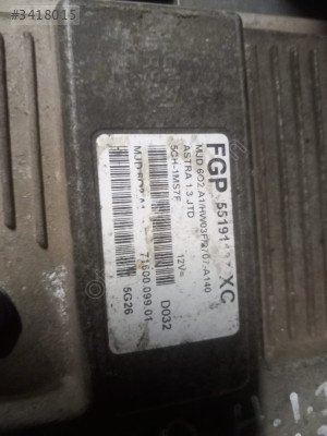 OPEL ASTRA H 1.3 MOTOR BEYNİ. OTO ERKAN ÜNYE