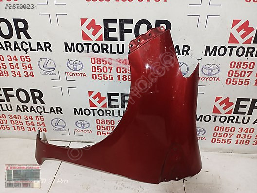 TOYOTA YARİS SOL ÖN ÇAMURLUK ÇIKMA ORİJİNAL PARÇA 2012-2019