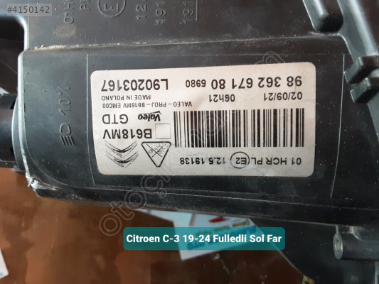 Citroen C-3 19-24 Fulledli Sol Far