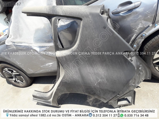 peugeot 3008 çıkma orijinal sol arka çamurluk sacı (T84E kasa)