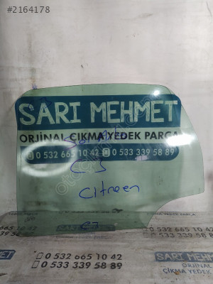 ÇIKMA CİTROEN C3 SOL ARKA KAPI CAMI