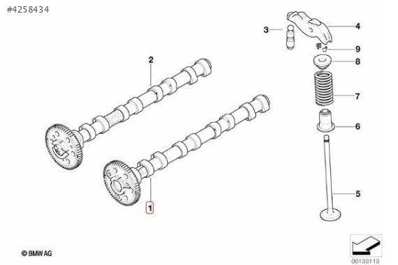 BMW E60 E87 E90 M47 ÇIKMA EKSANTRİK MİLİ 7790595 7790596