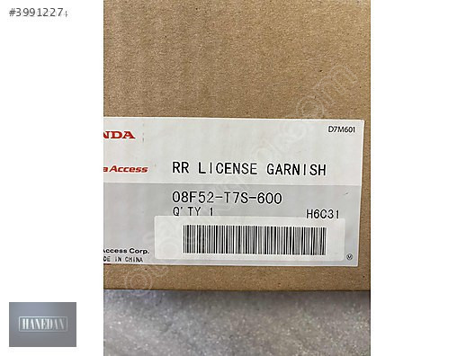 HONDA HR-V KROM ARKA BAGAJ KAPAĞI SÜSLEMSİ 08F52-T7S-600