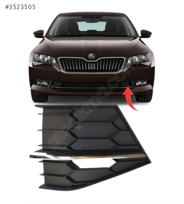 3V0853665 Skoda Super B 15-10 Ön Tampon Kapağı KRom Sol .