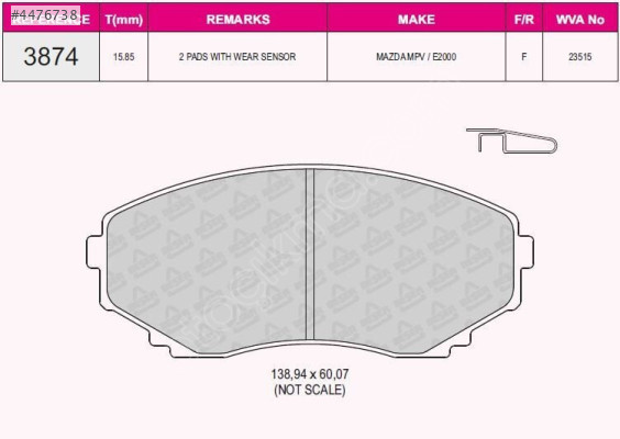 QCB FREN BALATA ON MAZDA E 2200 (SR2) 1991-2004 yüksek kalite day