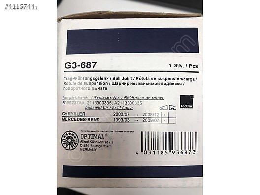Mercedes W205   Rotil Alt Sağ veya Sol OPTIMAL G3-687