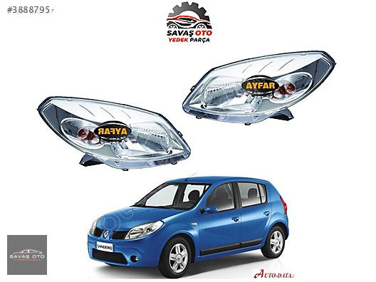 SANDERO ÖN FAR SAĞ SOL 2007+ 8200733877 8200733878 ADET FİYAT