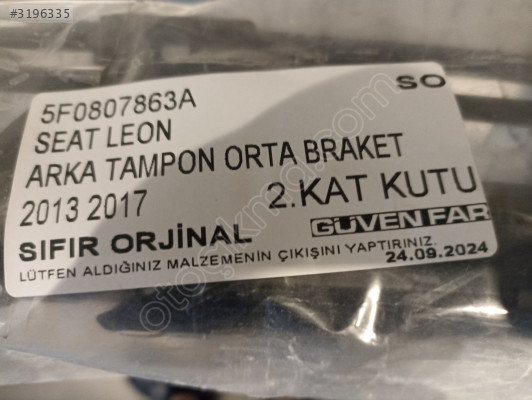 SEAT LEON ARKA TAMPON ORTA BRAKET 2013 2017 5F0807863A SO