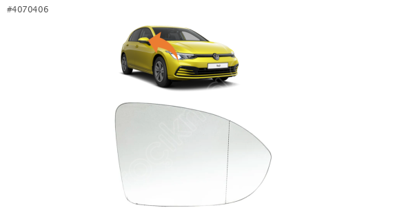 5H0857522 VW GOLF8 2020 SAĞ AYNA CAMI