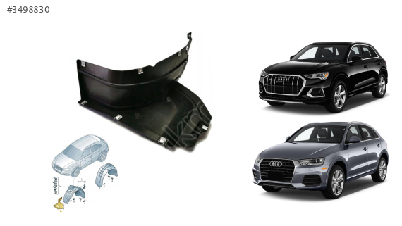 8U0853888 AUDI Q3 12-20 ÇAMURLUK DAVLUMBAZI SAĞ KÜÇÜK PARÇA .