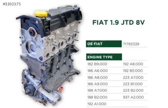 1.9 DOBLO JTI KOMPLE MOTOR (SIFIR SANDIK MOTOR)