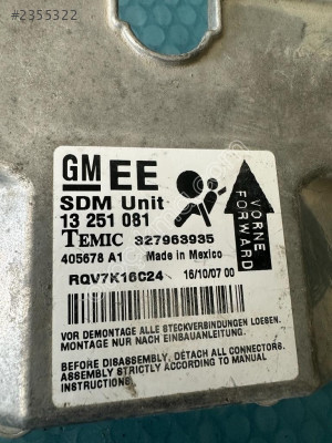 OPEL ASTRA H AİRBAG BEYNİ 327963935 13251081