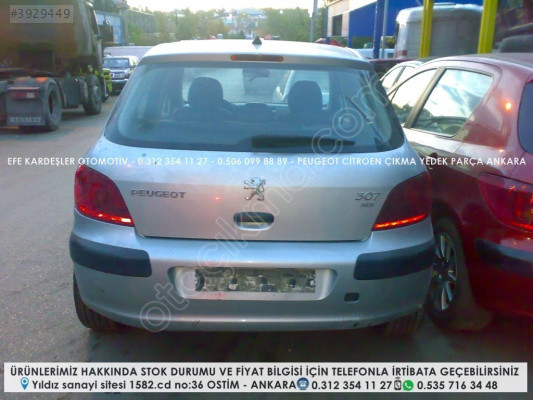 PEUGEOT 307 ÇIKMA ARKA ÇAMURLUK PANEL KOMPLE