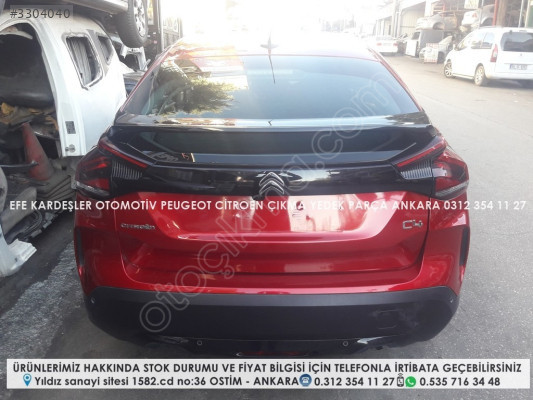 citroen c4 çıkma arka panel ve çamurluklar komple (2020 sonrası)