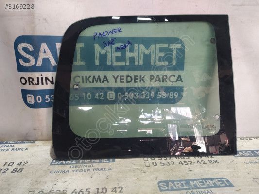 ÇIKMA PEUGEOT PARTNER SAĞ ARKA KELEBEK CAMI