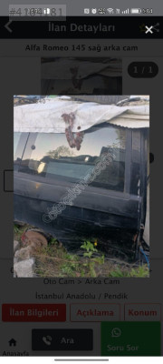 Alfa 145 sağ çamurluk arka