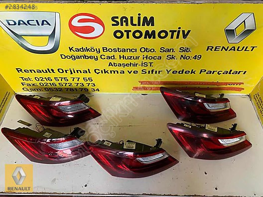 RENAULT MEGAN 4 ÇIKMA ORJINAL SAĞ SOL SÖKME STOP VE DİĞER PARÇAL