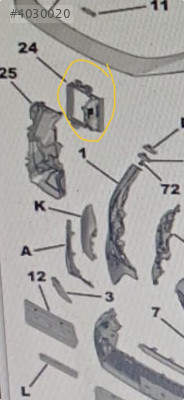 peugeot 408 ön tampon hava girişi arka kanalı 9835341480