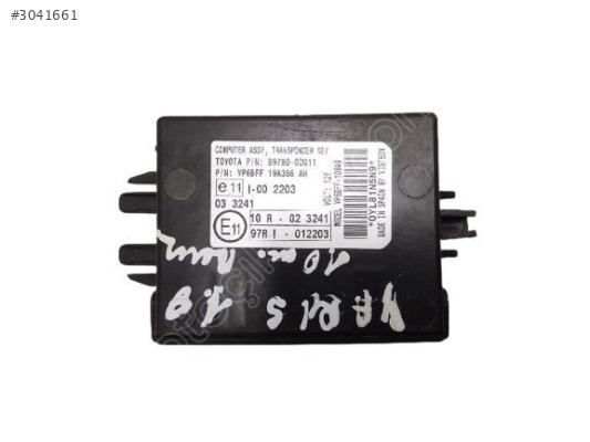 Toyota Yaris İmmobilizer Modülü Visteon 89780-0D011 Orijinal