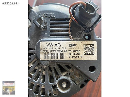 03L903024 VOLKSWAGEN TİGUAN 2.0 TDİ ŞARJ DİNAMOSU