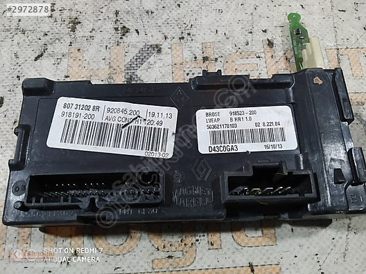RENAULT FLUENCE MEGANE 3 CAM KRİKO MOTORU BEYNİ 807 31202 8R 918