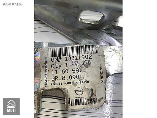 Opel Corsa D sağ-Sol Taraf Kaput Menteşesi 13311902 tane fiyatı