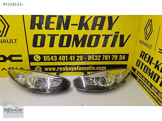 RENAULT FLUENCE SAĞ SOL FAR MERCEKLİ İÇİ SİYAH SIFIR RENKAY OTO