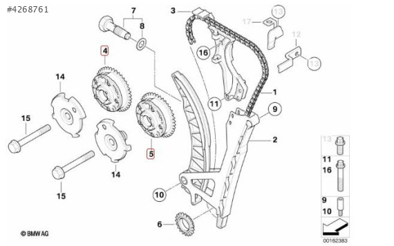BMW E87 E90 N43 ÇIKMA VANOS DİŞLİSİ 7540348 7540346