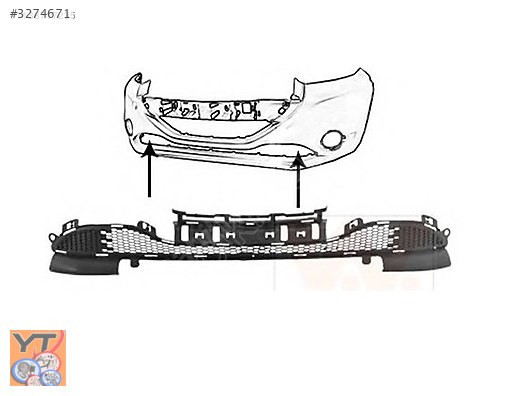 208 TAMPON İZGARA ALT ORTA 12-15 PEUGEOT 96738556XT