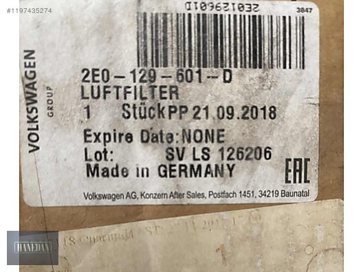 Volkswagen VW CRAFTER HAVA FİLTRE KUTUSU 2.0 TDİ 2E0129601D