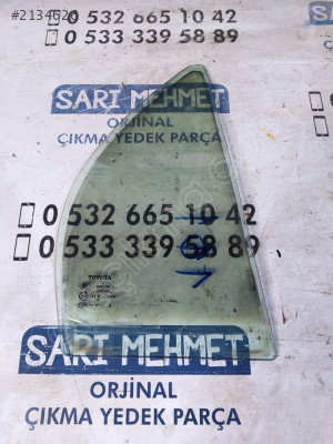 ÇIKMA ORJİNAL TOYOTA COROLLA SAĞ ARKA KELEBEK CAMI 1993-1997