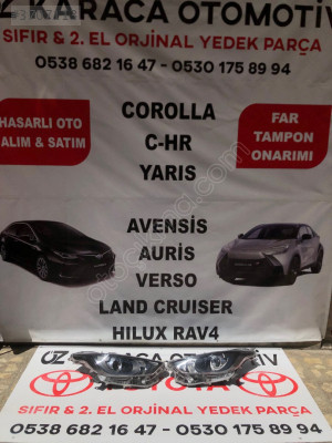 2021-2024 TOYOTA YARİS ÇIKMA ORJİNAL TAKIM ÖN FAR
