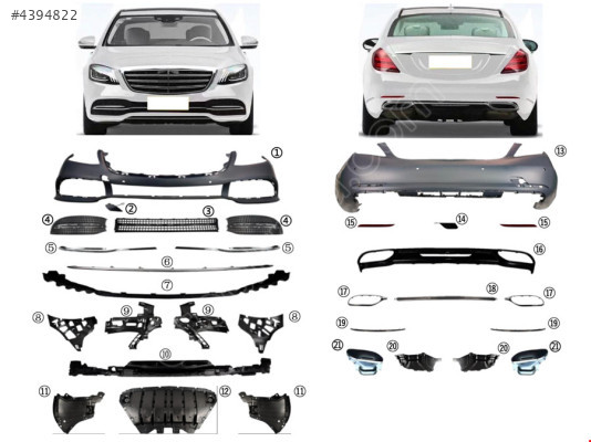 BODY KİT STANDART TİP (ÖN-ARKA DOLU) W222 2018-