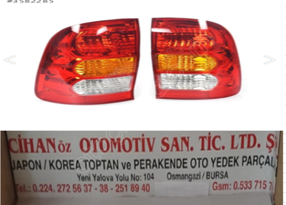 Toyota Hilux Sağ-Sol Stop 2006-2011 ADET FİYATI.