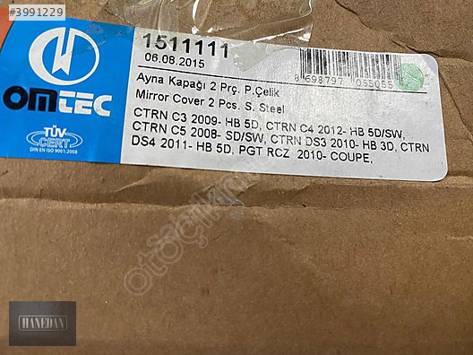 CİTROEN C3 C4 C5 DS3 DS4 KROM AYNA KAPAĞI